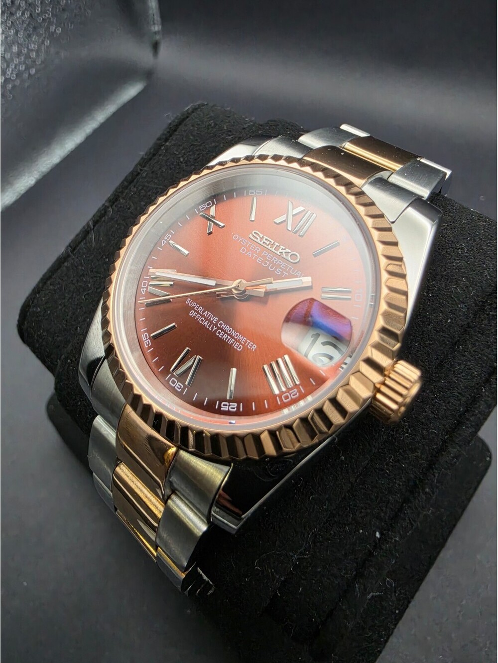 CUSTOM SEIKO DATEJUST ROMAN CHOCOLATE MOD